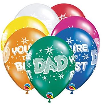 Party Balloon 11" Dad You'Re The Best Starbursts Latex Balloon-50CT