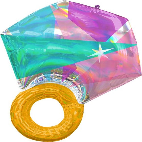 Lridescent Wedding Ring 27" Foil Balloon 
