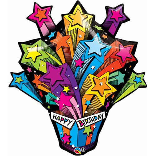 Party Balloons 35" Shooting Stars Birthday Foil Balloon