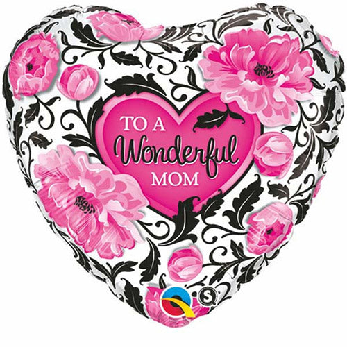 Party Balloon 18" Wonderful Mom Floral Damask Foil Balloon
