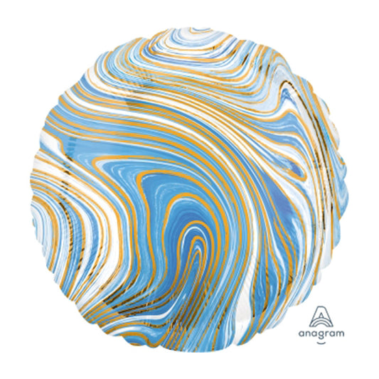 MARBLEZ BLUE ROUND FOIL BALLOON 18" 