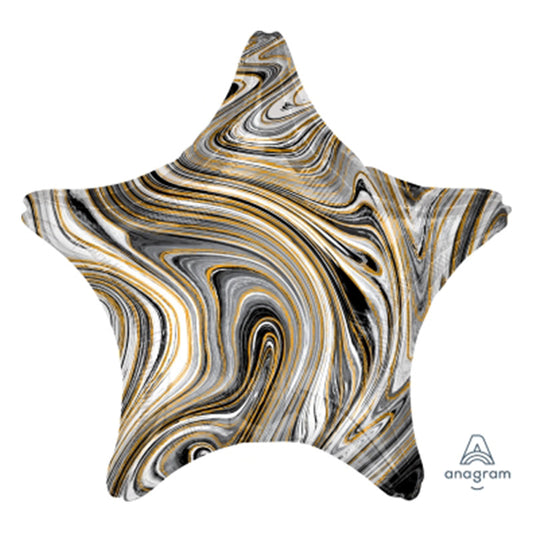 MARBLEZ BLACK FOIL BALLOON  18" 