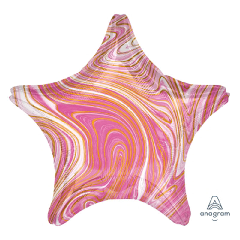 MARBLEZ PINK STAR SHAPE FOIL BALLOON 18" 