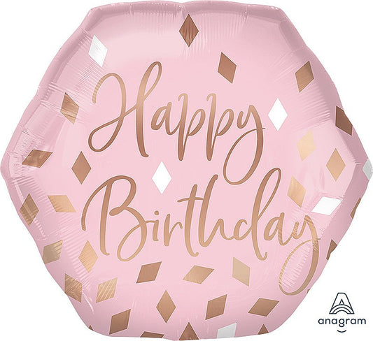 Blush Happy Birthday Foil Balloon 18"