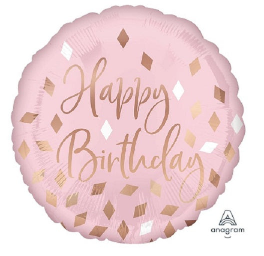 Blush Happy Birthday Foil Balloon 18"