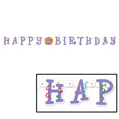 Party Balloon Happy Birthday Candy Buffet Party Jointed Banner