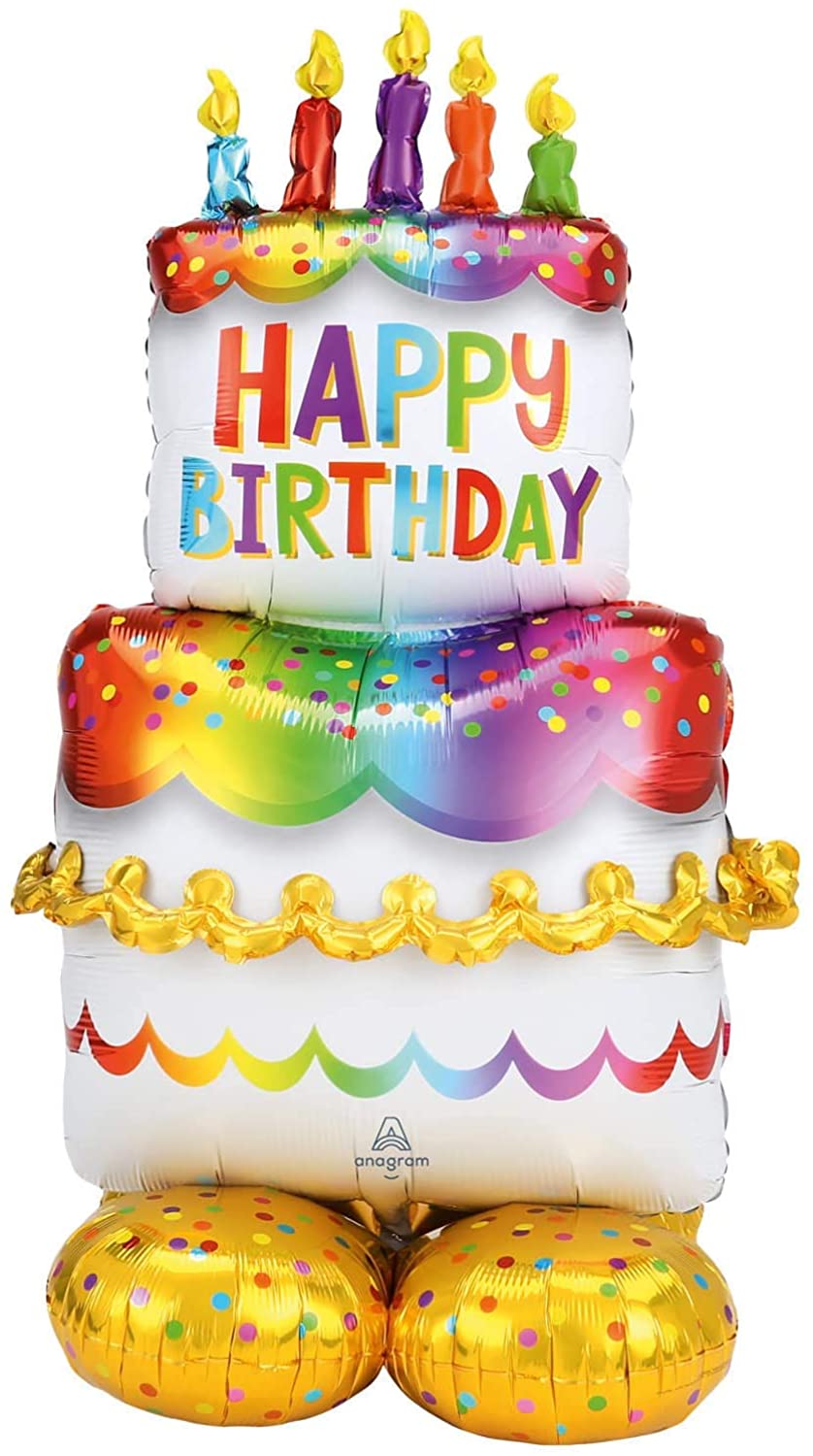 AirLoonz Birthday Cake Balloon, 53in