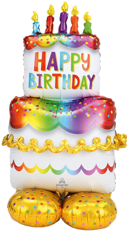 AirLoonz Birthday Cake Balloon, 53in