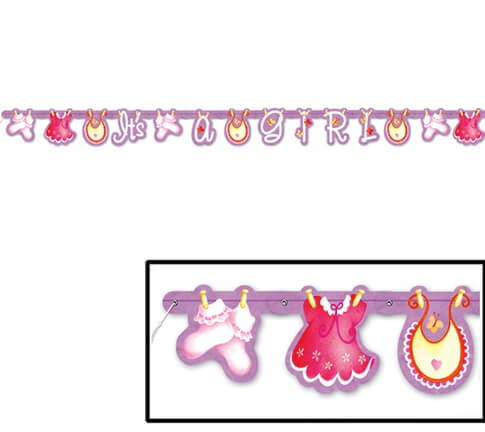 Party Balloon Pink Clothline Jointed 7 Feet Banner 