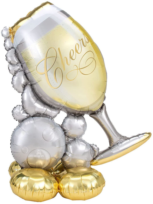 AirLoonz Bubbly Wine Glass Balloon, 51in