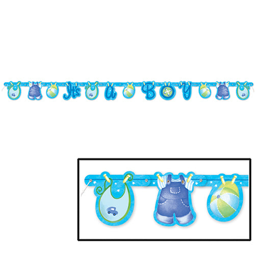 Party Balloon Blue Clothline Jointed Large 7 Feet Banner 