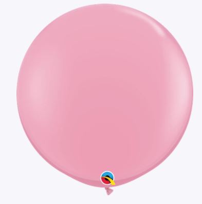 Party Balloon 3FT RND Pink  Latex Balloons -2CT