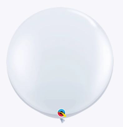 Party Balloon 3FT White Latex Balloon-2CT