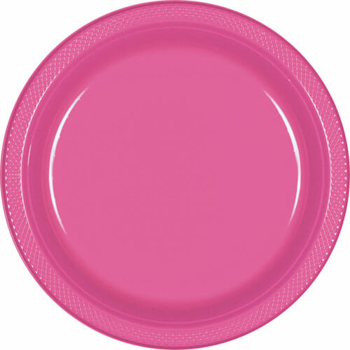 Party Balloons- 9" Bright Pink Plastic Plates