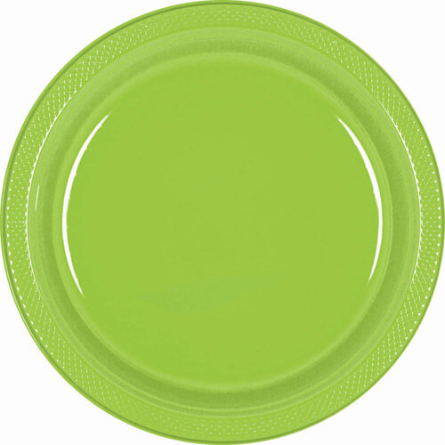 Party Balloons- 9" Kiwi Green Plastic Plates