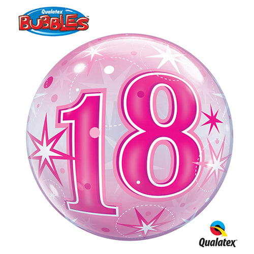 Party Balloon 18 Pink Starburst Bubble Foil Balloon 22" 
