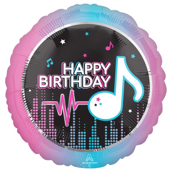 Happy Birthday music 18" Foil Balloon 