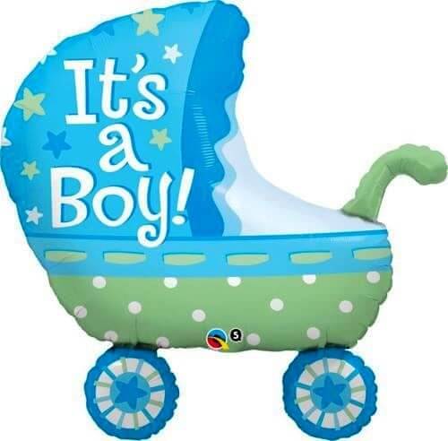 Party Balloon 35" Its a Boy Baby Stroller Foil Balloon