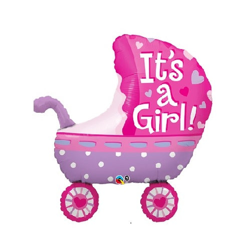 Party Balloon 35" Its A Girl Baby Stroller Foil Balloon