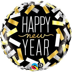 18" NEW YEAR STRIPES CONFETTI IF 1Ct.