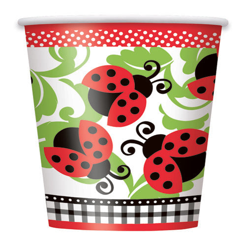 Party Balloon Lively Ladybugs 9 Oz Cups 8 Ct