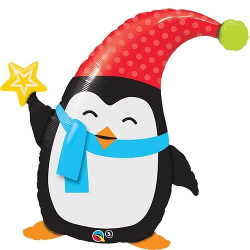 Christmas Elfin Penguine Foil Balloon 34"