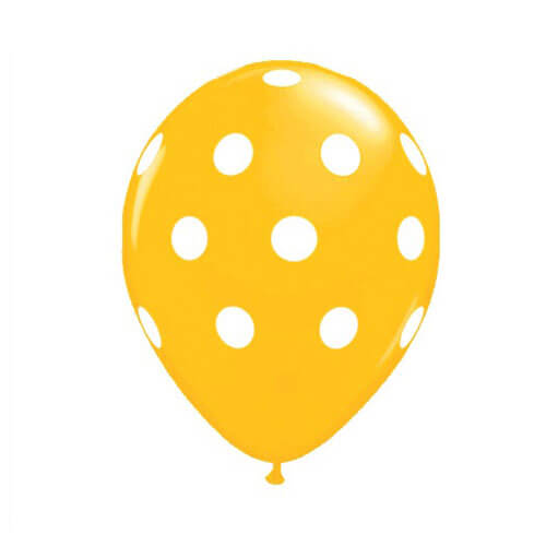 Party Balloon 11" Goldenrod Polka Dots Balloon Pack