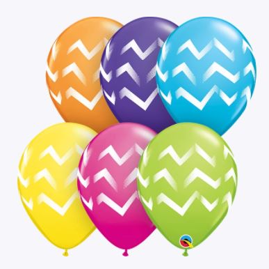 Party Balloon 11" Chevron Stripes Latex Balloon-50CT