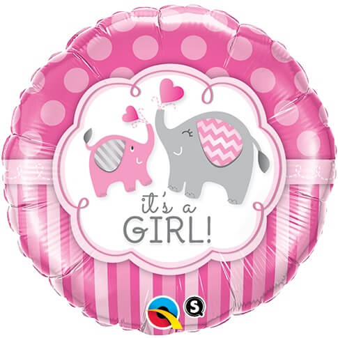 Party Balloon 18" It's  A Girl Elephant Foil Balloon