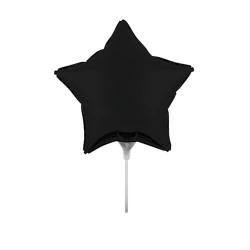 Party Balloon 4" Black Airfilled Star Foil Balloon