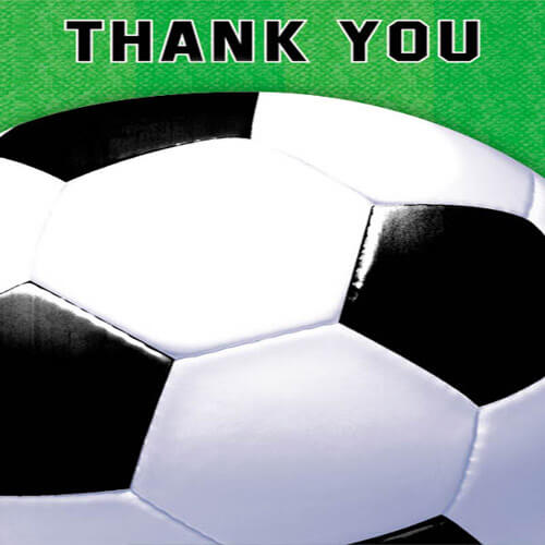 Party Balloon Card Thank You Party Soccer Fan