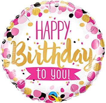 Happy Birthday Pink 18" foil Balloon 