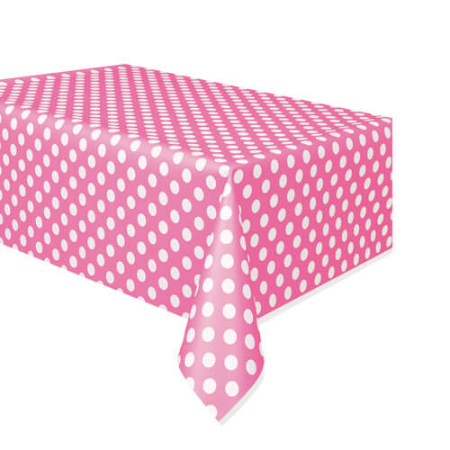 Party Balloon Hot Pink Dots Tablecover 54 X 108