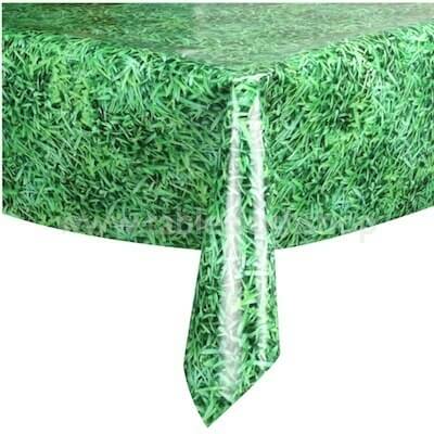 Party Balloons Green Grass Printed Plastic Tablecover 1Ct.