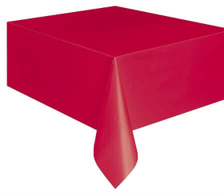 Party Balloons Red Plastic Tablecover 