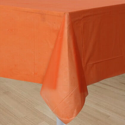 Party Balloon Orange Plastic Tablecover 