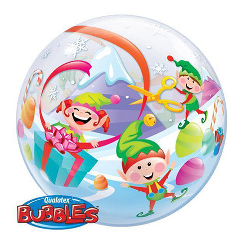 Party Balloon 22" Merry Elves Christmas Bubble Balloon