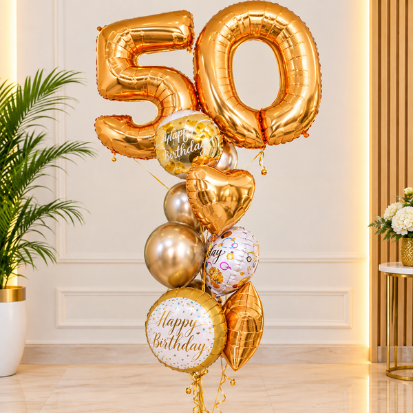 Happy 50th Birthday Balloons Bouquet