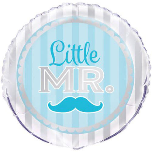 Party Balloon 18" Blue Mustach Boy Foil Balloon