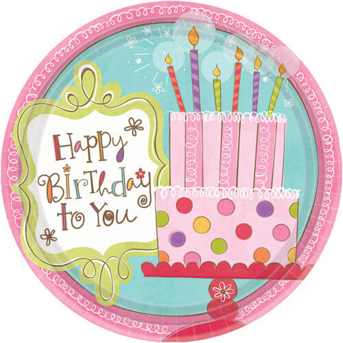 Party Balloon 7" Sweet Birthday Plates