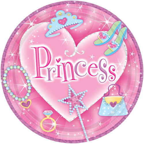 Party Balloon 7" Princess Prismatic Plates