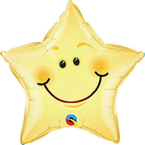 Smily Face Star 20" Foil Balloon 