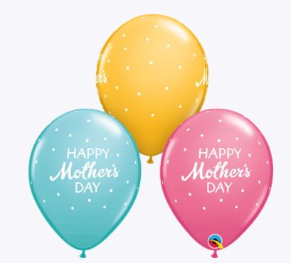 Party Balloon 11 Inch Mother's Day Petite Polka Dots Balloons-50CT