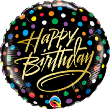 Happy birthday multi colour dots 18" foil balloon 