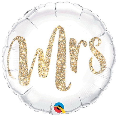 18" Mrs Glitter Foil Balloon 
