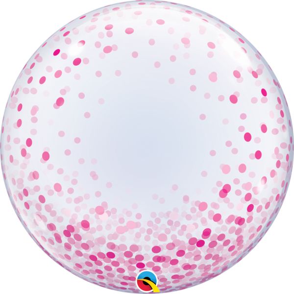 Pink Confetti Dots Bubble 24" Balloon