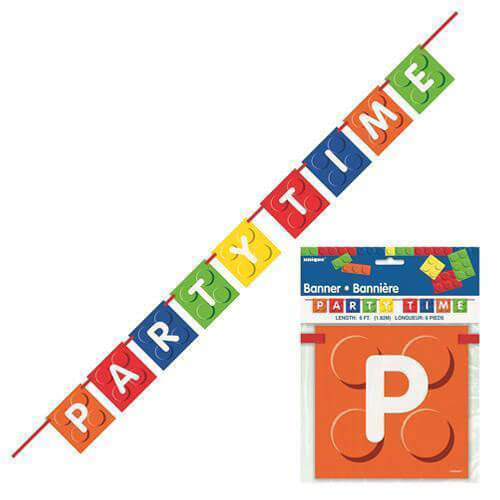 Party Balloon Building Block Birthday Banner