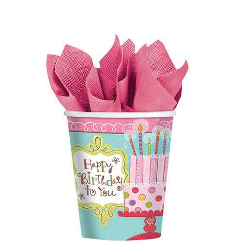 Party Balloon Cup 9Oz Cup Sweet Stuff B'day12Ct.