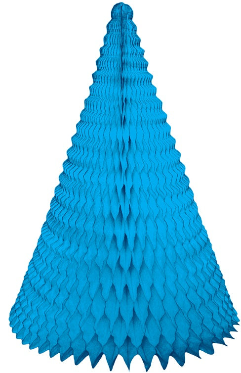 Blue Conical Tree Honeycomb Decoration  40 Centimeter