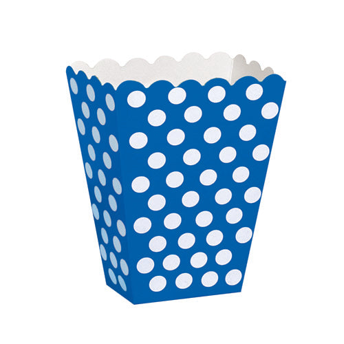 Party Balloon Royal Blue Dots Treat Boxes 8Ct